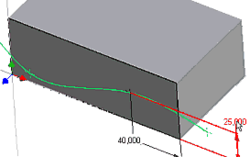 Нанесение размеров на сплайновую кривую относительно геометрии твердого тела в Autodesk Inventor