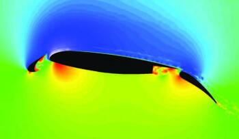 Аэродинамический расчет модели крыла самолета: возникновение отрывных зон и зон турбулентности