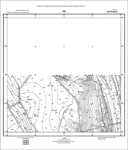 Рис.4 Зарамочное оформление выполняется по заранее созданному шаблону, находящемуся в пространстве листа AutoCAD Map