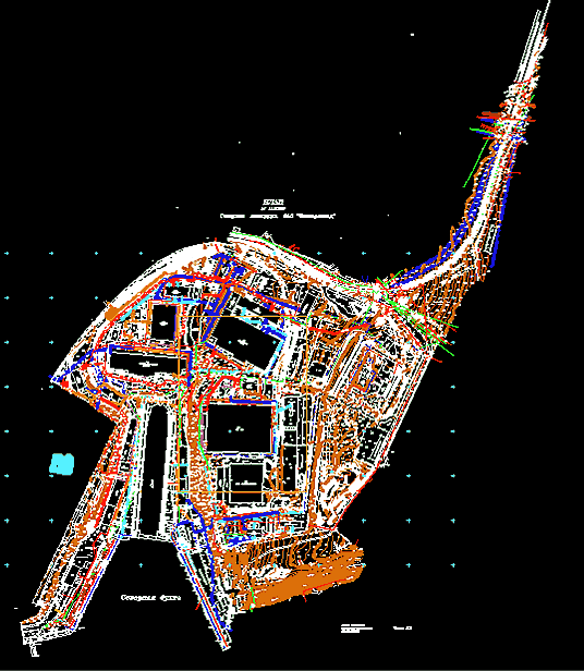 Планировка в Autodesk Map территории одного из промышленных предприятий, расположенных на берегу бухты