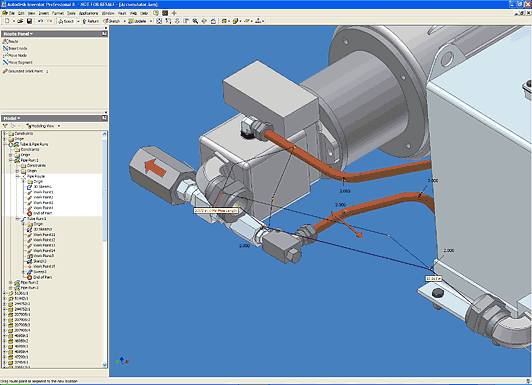 Специальный режим прокладки трассы трубопровода включает инструментарий для создания и редактирования осевой линии будущей трубы