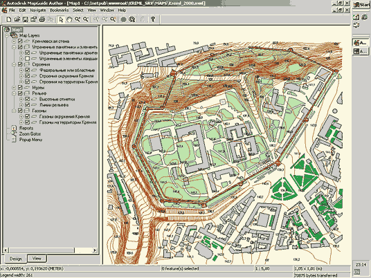 Рис. 1.1. Карта объектов территории Кремля (М 1:2000)