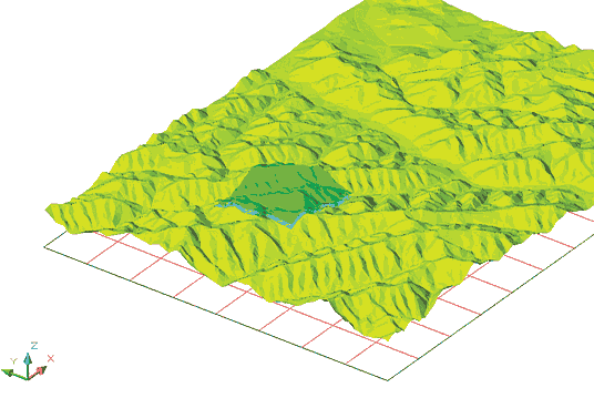 Рис. 4. 3D-моделирование - фрагмент рельефа