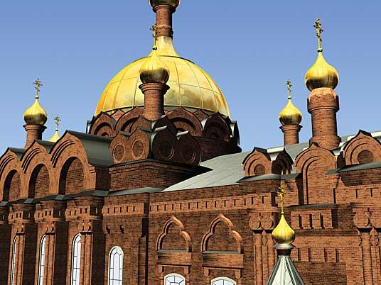 Рис. 11б. Виртуальная модель отреставрированного храма Серафима Саровского в г. Саров Нижегородской области