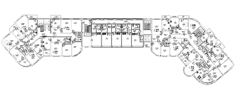 План 3 этажа здания