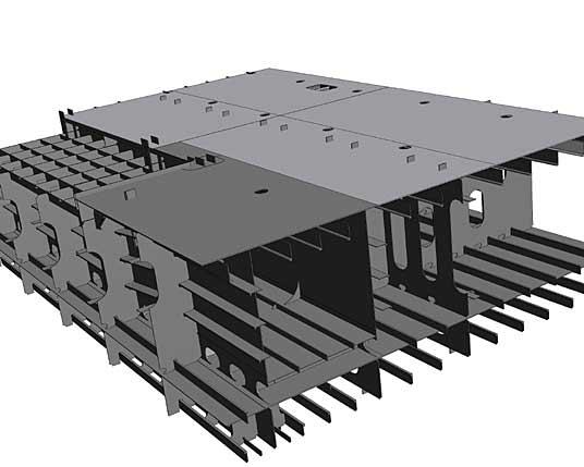 Рис. 1. Результаты трансляции части 3D-модели корпуса из САПР Tribon в Autodesk Inventor