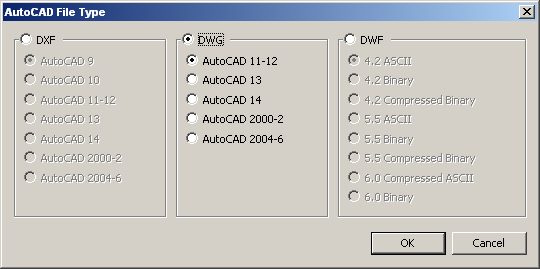 Рис. 2. Диалоговое окно настройки и экспорта данных из StruCad в AutoCAD