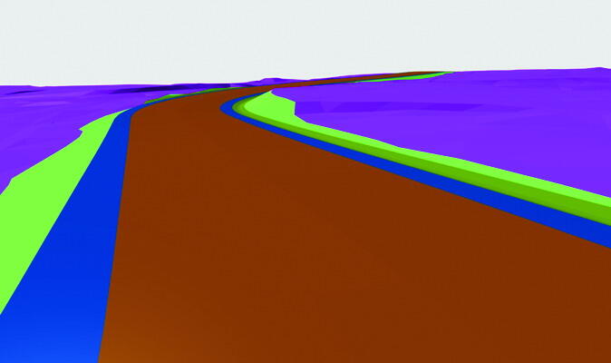 Рис. 1. Представление коридора и поверхности в виде 3D-граней