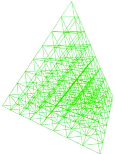 Рис. 4. Сеточная модель конструкции полученной пирамиды
