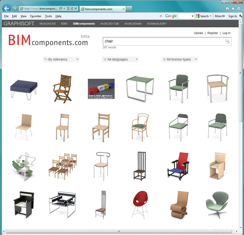 Рис. 6. Web-сайт портала BIM Components