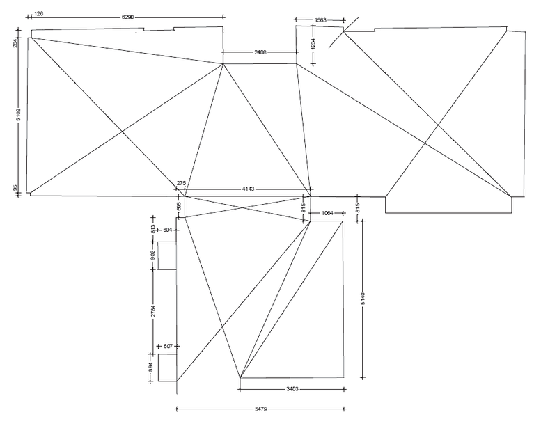 Схема обмеров с диагональными ходами