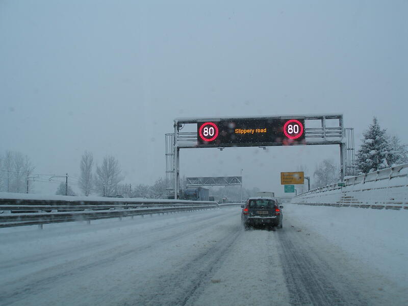 Зима на словенском шоссе