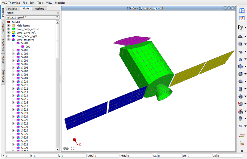 Рис. 8. MSC Systema Modeler: режим отображения геометрической модели (Model)