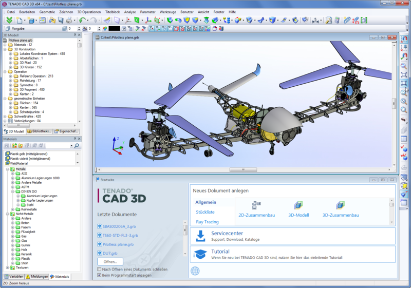 Беспилотный летательный аппарат - пример модели в интерфейсе системы проектирования