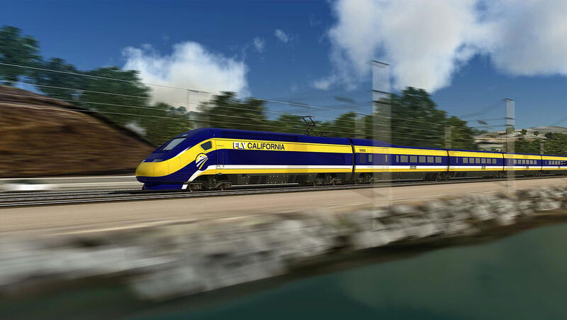 Презентационное изображение предлагаемого скоростного поезда для Калифорнии (предоставлено: California High-Speed Rail Authority)