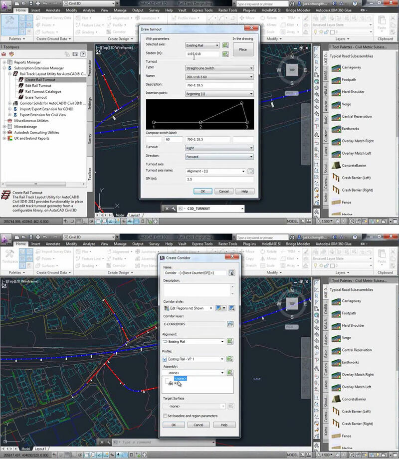 Детальное конструирование железной дороги с помощью Rail Layout Module для AutoCAD Civil 3D (предоставлено: Autodesk)