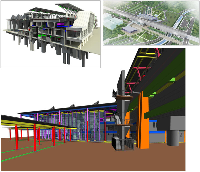 Применение Tekla Structures к моделированию и планировке нового вокзала на станции Чангва на Тайване (предоставлено: Tekla)