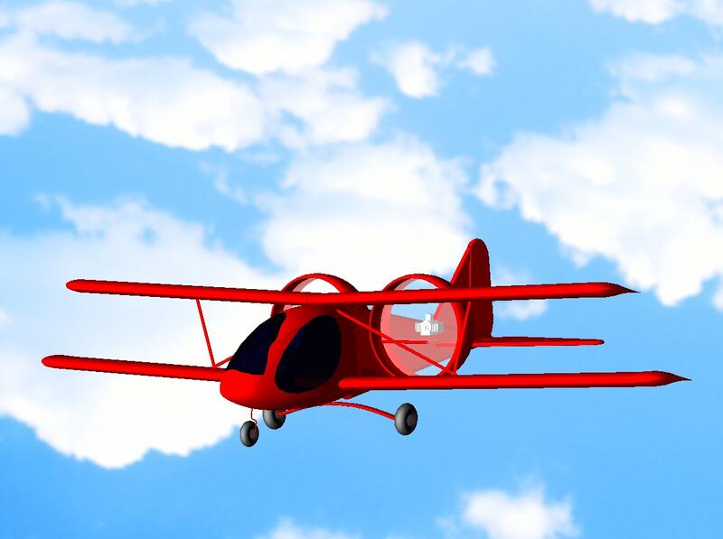 Модель самолета 2 (визуализация на фоне неба)