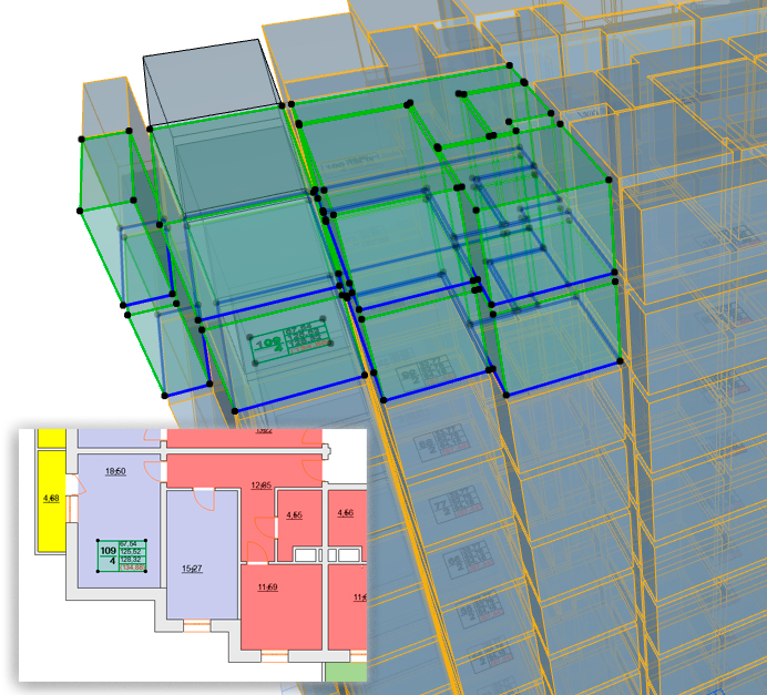 LabPP_Solaris: квартирография позволяет работать в 3D-окне с квартирами, расположенными в нескольких этажах