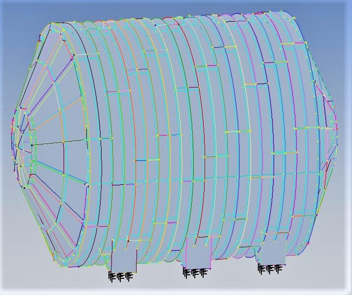 Рис. 1. Геометрическая модель крупногабаритной вакуумной камеры