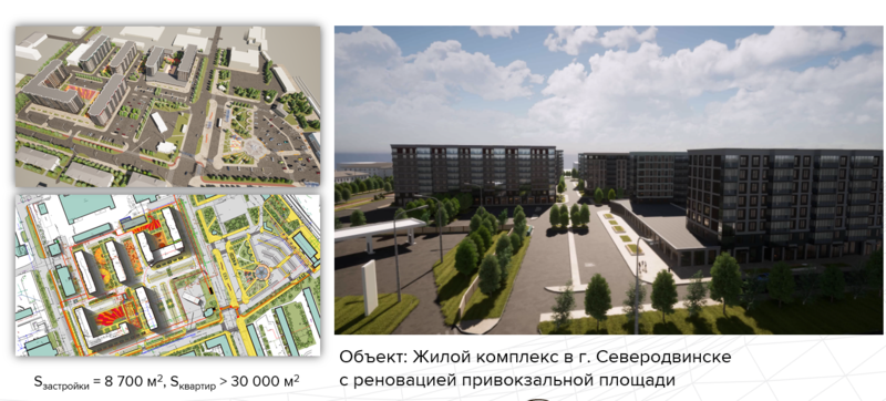 Жилой комплекс в Северодвинске с реновацией привокзальной площади